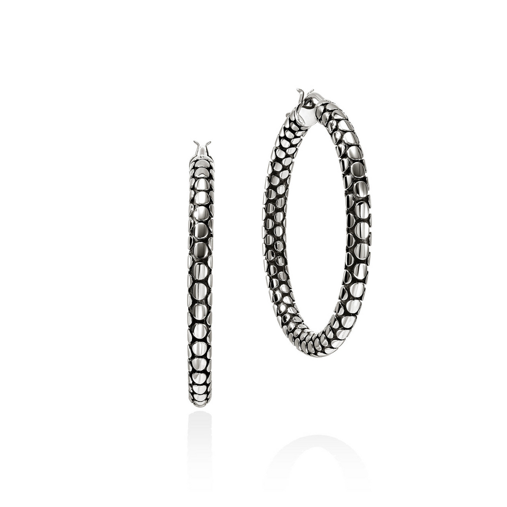 Dot Silver 37mm Hoop Earrings by John Hardy