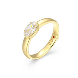 Yellow Gold Plated Sterling Silver CZ Ring Sz 7 by Elle
