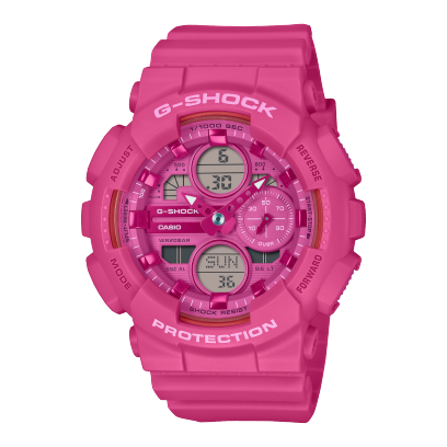 Monochromatic Pink Watch with Sparkling Metallic Indexes by G-Shock