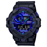 Analog-Digital Black Watch with Blue Violet Accents by G-Shock