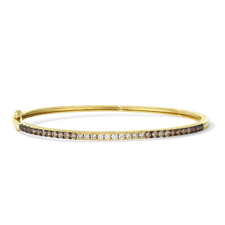 14K Honey Gold 1.00cttw Chocolate Ombre Diamond Bangle by LeVian