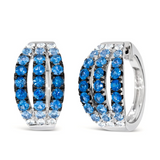 14K Vanilla Gold Denim Ombre & White Sapphire Earrings by LeVian