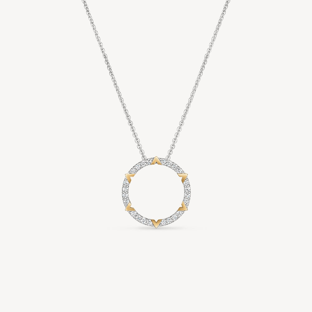 18K White Gold & Yellow Gold Copley 0.49cttw VS GH Pave Diamond Pendant by Hearts on Fire