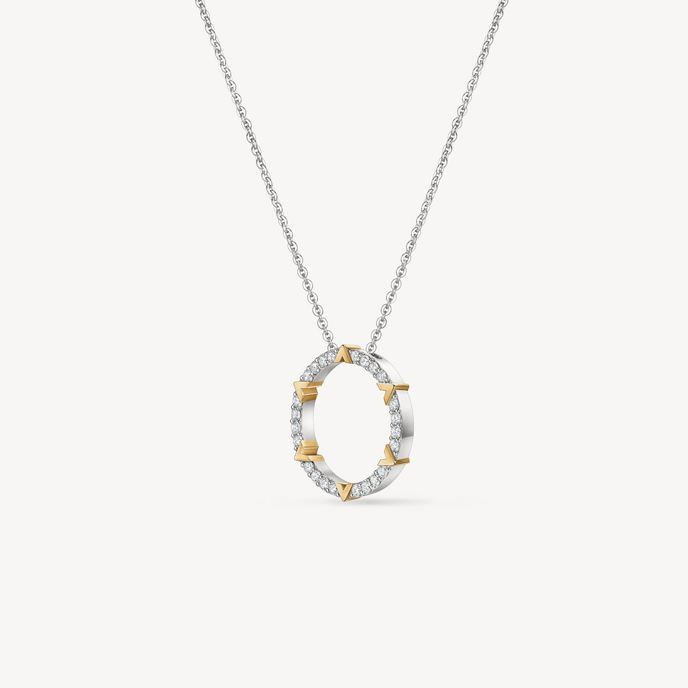 18K White Gold & Yellow Gold Copley 0.49cttw VS GH Pave Diamond Pendant by Hearts on Fire