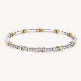 18K White & Yellow Gold Copley 0.89cttw VS GH Half Pave Diamond Bangle by Hearts on Fire