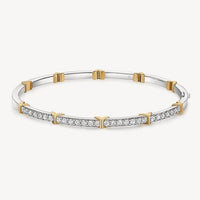 18K White & Yellow Gold Copley 0.89cttw VS GH Half Pave Diamond Bangle by Hearts on Fire
