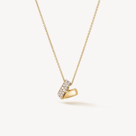 18K Yellow Gold 0.44cttw VS GH Diamond Inside/Out Multi-Wear Rondel Pendant by Hearts on Fire