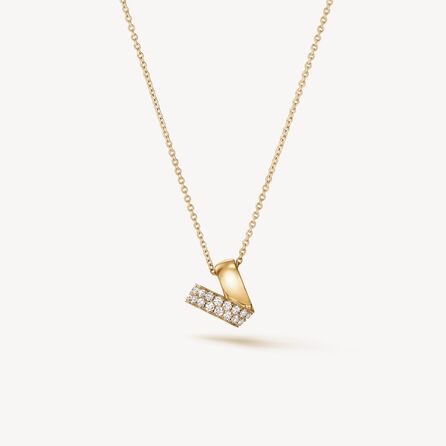 18K Yellow Gold 0.44cttw VS GH Diamond Inside/Out Multi-Wear Rondel Pendant by Hearts on Fire