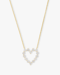 She's an Icon Baby Heart Yellow Gold Plated Necklace with Simulated Diamonds