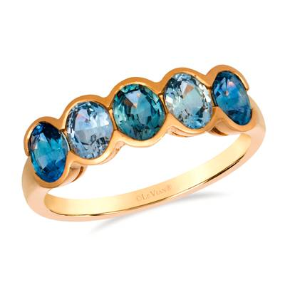 14K Honey Gold 1.75cttw Montana Sapphire Ombre Ring by LeVian