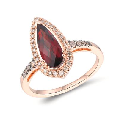 14K Strawberry Gold 1.53ct Pomegranate Garnet & 0.27cttw Diamond Ring by LeVian