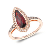 14K Strawberry Gold 1.53ct Pomegranate Garnet & 0.27cttw Diamond Ring by LeVian