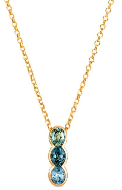 14K Honey Gold 1.05cttw Montana Sapphire Ombre Pendant by LeVian