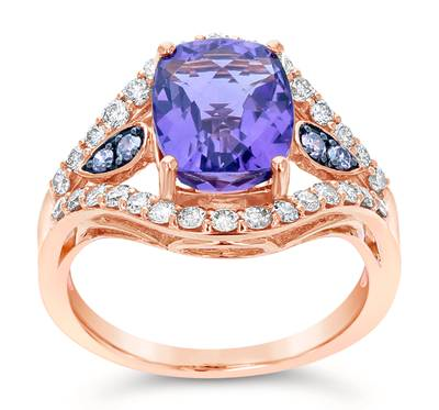 14K Strawberry Gold 2.60ct Grape Amethyst & 0.69cttw Diamond Ring by LeVian