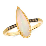 14K Honey Gold 1.10ct Neopolitan Opal & 0.07cttw Diamond Ring by LeVian