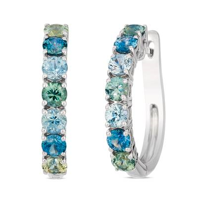 14K Vanilla Gold 1.68cttw Montana Sapphire Ombre Earrings by LeVian