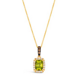 14K Honey Gold 1.35ct Green Apple Peridot & 0.22cttw Diamond Pendant by LeVian
