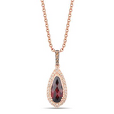 14K Strawberry Gold 1.85ct Pomegranate Garnet & 0.22cttw Diamond Pendant by LeVian