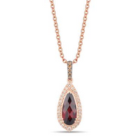 14K Strawberry Gold 1.85ct Pomegranate Garnet & 0.22cttw Diamond Pendant by LeVian