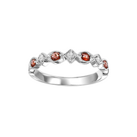 10K White Gold Garnet & Diamond Ring