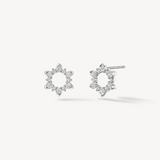 18K White Gold Diamond Aerial Sunburst Earrings by Hearts on Fire