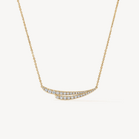 Vela 18K Yellow Gold 0.40cttw VS G-H French Cut Pave Diamond Pendant Necklace by HOF