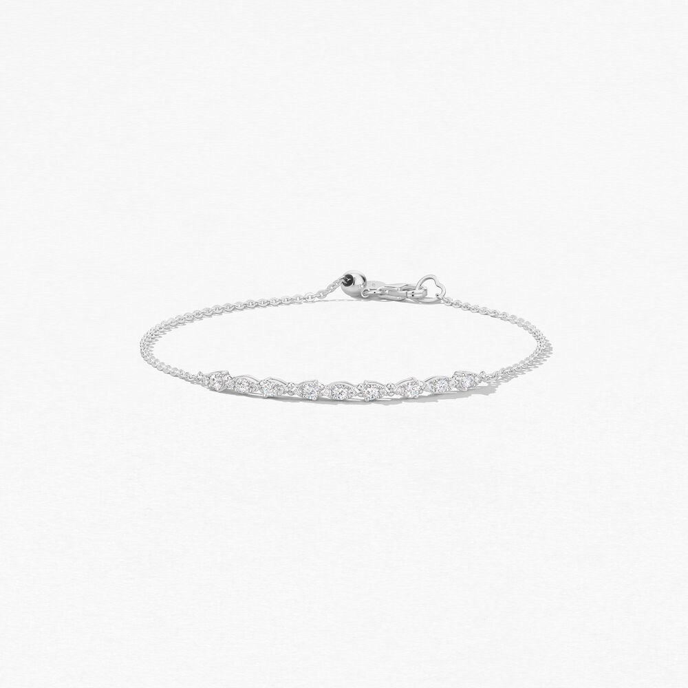 18K White Gold 0.41cttw VS-SI GH Aerial Dewdrop Bracelet by HOF