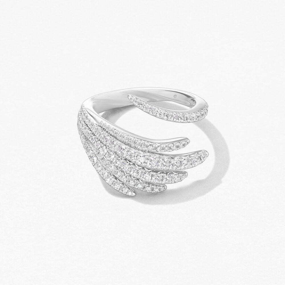 18K White Gold Diamond Vela Cocktail Ring by HOF