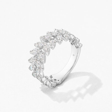18K White Gold 1.54cttw VS GH HOF Aerial Double Dewdrop Ring