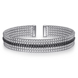 Sterling Silver 0.83cttw Black Spinel Bujukan Bead Cuff Bracelet by Gabriel