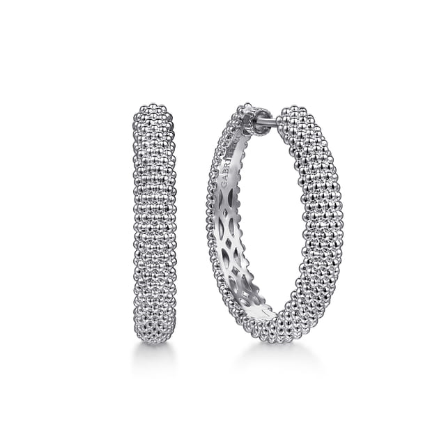 Sterling Silver Bujukan 30mm Classic Hoop Earrings by Gabriel