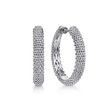 Sterling Silver Bujukan 30mm Classic Hoop Earrings by Gabriel