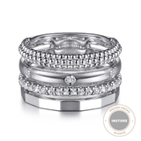 Sterling Silver Bujukan 0.46cttw White Sapphire Easy Stackable Ring by Gabriel