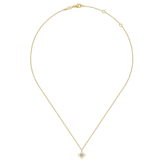 14K Yellow Gold 0.12cttw SI HI Diamond Pendant Necklace by Gabriel
