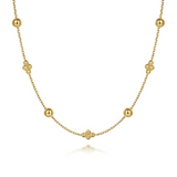 14K Yellow Gold Beaded Station Bujukan Necklace by Gabriel