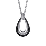 Sterling Silver Bujukan 3.06cttw Black Spinel Pendant Necklace by Gabriel