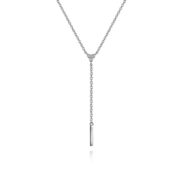 Sterling Silver 0.03cttw Diamond Y Necklace by Gabriel