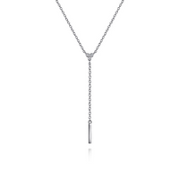 Sterling Silver 0.03cttw Diamond Y Necklace by Gabriel