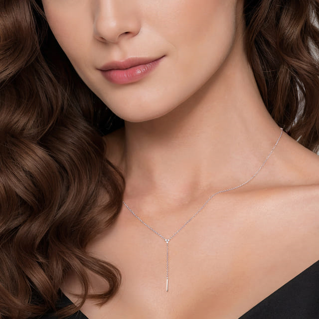 Sterling Silver 0.03cttw Diamond Y Necklace by Gabriel