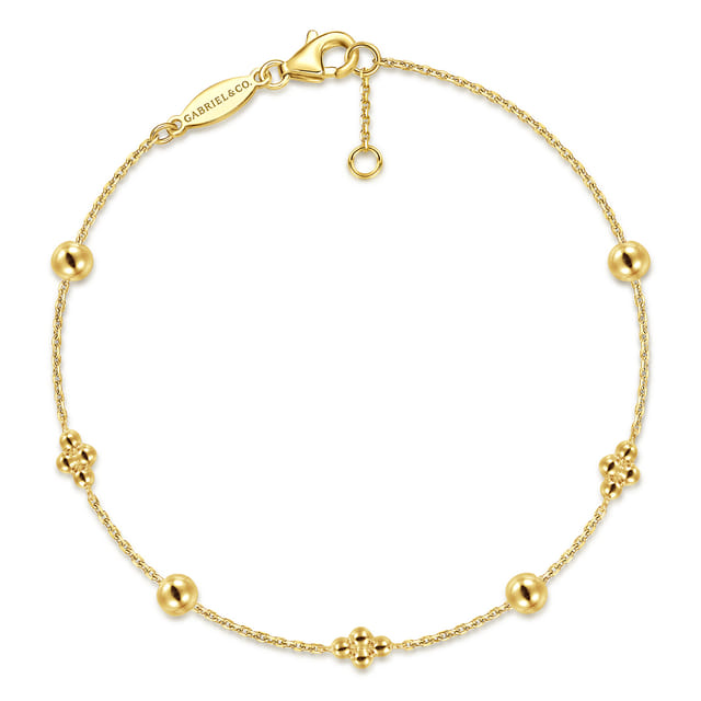 14K Yellow Gold Bujukan Clover Station Bracelet by Gabriel