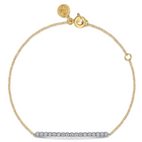 14K Yellow & White Gold 0.45cttw White Sapphire Bar Bracelet by Gabriel
