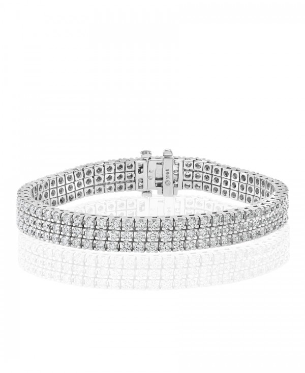 14K White Gold 6.60cttw Diamond Bracelet