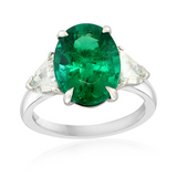 Platinum 4.66ct Emerald & 0.90cttw Diamond Ring