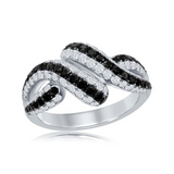 18K White Gold 0.57cttw Fancy Black Diamond & 0.88cttw Diamond Ring
