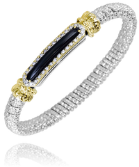 Sterling Silver & Yellow Gold Diamond and Black Onyx Bracelet by VAHAN