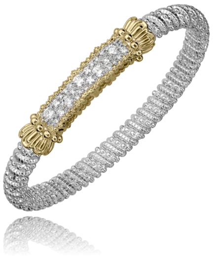 Sterling Silver & Yellow Gold Diamond Closed Band Bracelet by VAHAN