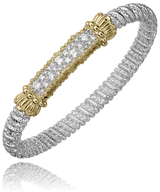Sterling Silver & Yellow Gold Diamond Closed Band Bracelet by VAHAN