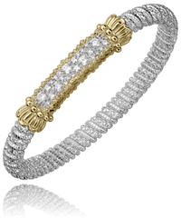 Sterling Silver & Yellow Gold Diamond Closed Band Bracelet by VAHAN