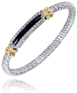 Sterling Silver & 14K Yellow Gold 0.23cttw Diamond & Black Onyx Bracelet by Vahan