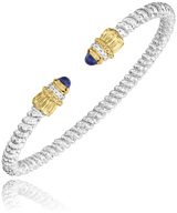 Sterling Silver & 14K Yellow Gold 0.08cttw Diamond & Lapis Lazuli Bracelet By Vahan